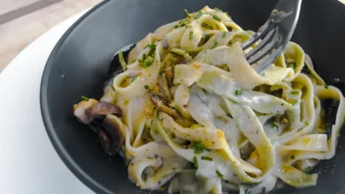 تالياتيللي الفطر مع صلصة غريمولاتا 2