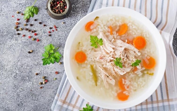 شوربة الدجاج مع الأرز 1