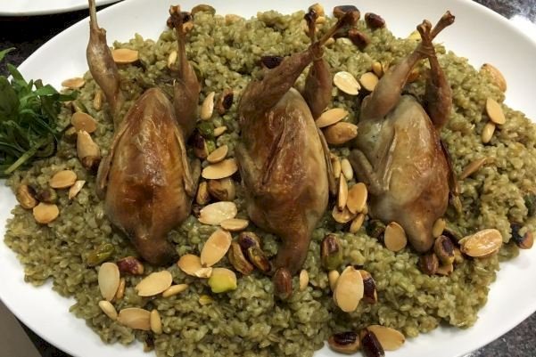 الحمام المحشي بالفريكة 1